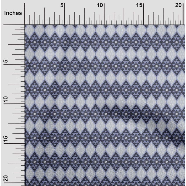 oneOone Silk Tabby Fabric Argyle Style Ikat Print Sewing Fabric BTY 42 Inch Wide