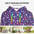 thumbnail image 4 of Disketp colorful Skull butterfly flower1 Womens Casual Hoodies Crew Neck Long Sleeve Sweatshirts Pullover Tops-Large, 4 of 7