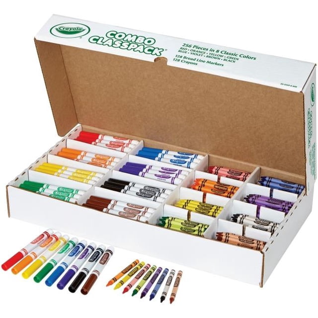 Crayola Ensemble de Craies de Cire et Marqueurs, Assortis - 256 Unités