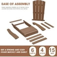 thumbnail image 6 of Royalcraft Adirondack Chairs Set of 6, Outdoor Weather Resistant Plastic Fire Pit Chairs, 350 LBS Patio Adirondack Chair for Easy Assembly, Teak, 6 of 8