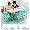 thumbnail image 7 of ChaoLink Kids Table and Chairs Set of 7, Height Adjustable Desk with 6 Seats,Arts & Crafts Table,Graffiti Desktop, Non-Slip Legs, Children Multi-Activity TableCyan, 7 of 7