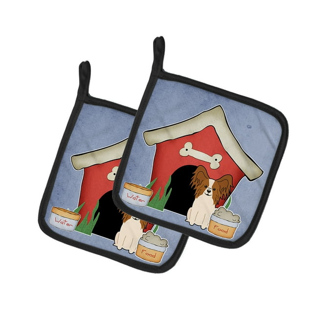 Carolines Treasures BB2832PTHD Chien Maison Collection Papillon Rouge & Blanc Paire de Porte-Pots