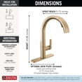 thumbnail image 4 of Delta Keele Brushed Gold Kitchen Faucet with Pull Down Sprayer, Modern Brushed Gold Single Hole Kitchen Sink Faucet, Single Handle, Champagne Bronze, 4 of 7