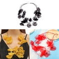 thumbnail image 2 of Choker Necklace Women Cute Flower Fabric Petal Collar Necklace Exaggerated Multilayer Flower Petal Clavicle Chain, 2 of 5