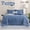 Blue, variant on 7pcs Comforter Set Queen Size Orange - Bed In A Bag Set, Bedding Sets With Box Stitches All Season Quilted Comforter