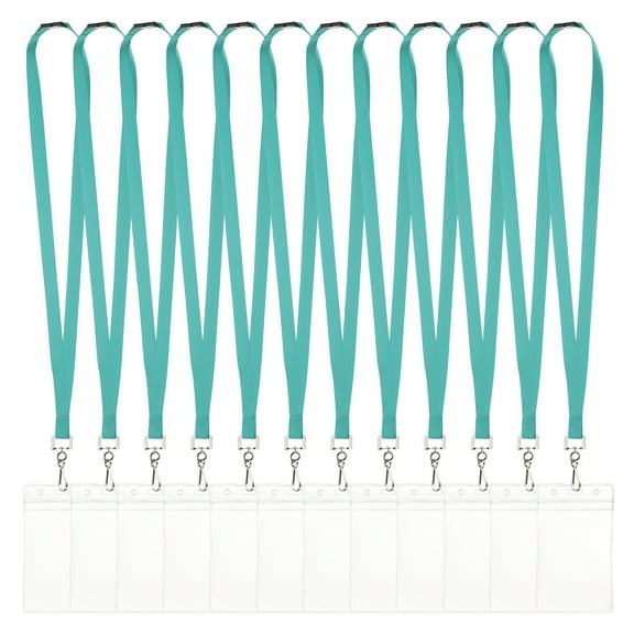 Uxcell 12Pack Colored Lanyards for ID Badges, Breakaway Lanyards for Keys, Mint Green