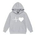 thumbnail image 6 of Ruyang Hoodie for Girls Heartbeat Heart Print Lightweight Long Sleeve Pullover Sweatshirt Toddlers Back to School Clothes, 6 of 6
