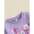 thumbnail image 6 of Toddler Kids Little Girls Birthday Outfits 12 18 24 Months 2T 3T 4T 5T Long Sleeve Round Neck Letter Embroidery Pullover with Colorful Tulle Skirt 2 Pcs Clothing Sets, 6 of 9