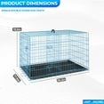 thumbnail image 6 of FDW 30 inch Foldable Metal Dog Crate for Medium & Small Dogs, Double Door, Divider, Removable Tray(Blue), 6 of 8