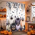 thumbnail image 4 of Shower Curtains for Bathroom-60"x72",Halloween Horror Pumpkin Waterproof Bath Curtain Grommet Shower Curtain Set with Hooks, 4 of 9