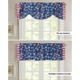 thumbnail image 4 of Tie Up Valance Curtain for Kitchen, Independence Day Patriotic Stripes and Stars Rod Pocket Short Curtains Adjustable Tie-Up Shade Valances, Dark Blue Window Treatment for Bathroom Living Room Bedroom, 4 of 7