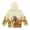 thumbnail image 5 of Pzuqiu Sunflower Horse Hoodie Sweatshirt for Girls 4-5 Fashion Fuzzy Fall Winter Clothes Warm Comfortable Long Sleeve Hoodies Kids Stretchy Unique Design for Outdoor Activities, 5 of 7