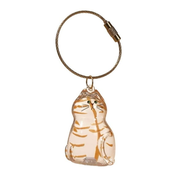 PVC Cat-Shaped Pet Hair Container Keychain for Pet Owners to Store Fur and Cherish Memories