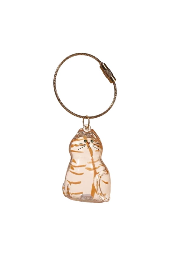 Cat Hair Keepsake Keychain - Pet Fur Memorial Capsule Pendant for Cat Lovers
