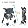 thumbnail image 2 of Andador con ruedas Stander Wonder Plus, ligero y plegable, fácil de plegar y transportar, ideal para personas mayores y adultos, con ruedas de 6 pulgadas, frenos con bloqueo y asiento acolchado con re, 2 of 5