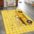 thumbnail image 2 of Area Rugs 2.7'x5', Farmhouse Truck Carpet for Living Room Bedroom Dining Room, Country Bee Daisy Yellow Buffalo Lattices Throw Kitchen Rugs Non Slip Washable Rectangle Indoor Outdoor Rugs, 2 of 8