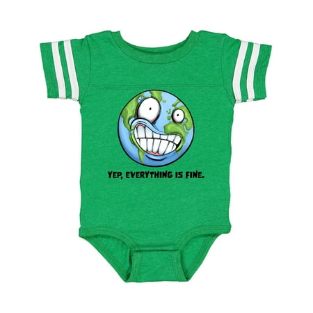 

Inktastic Yep Everything Is Fine with Distressed Planet Earth Gift Baby Boy or Baby Girl Bodysuit