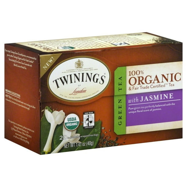 Twinings Organic Green Jasmine Bagged Tea, 20 Ct