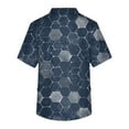 thumbnail image 4 of Domuza Scrubs Tops for Men Plus Size V-Neck Short Sleeve Work Uniform Geometric Landscape Graphic Stretch T Shirts Soft Comfort Nursing Top with Pockets Royal Blue XXXL, 4 of 5