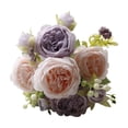 thumbnail image 2 of Artificial Peony Bouquet, Realistic Faux Peony Rose Flowers Full Bloom Arrangement Long Lasting Floral Decor, Wedding Centerpiece Vase Display Home Decoration for Bridal Shower Party Living Room, 2 of 6