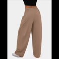 thumbnail image 4 of Pantalones Bombachos Holgados de para Mujer, Pantalones Casuales de Verano con Cordón, Ropa de Viaje con Bolsillos 2025 Caqui L, 4 of 7