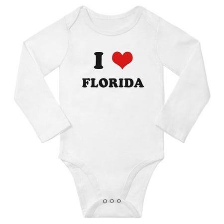

I Heart Florida US States Love Cute Baby Long Jumpsuits Newborn Clothes (White 6-12 Months)