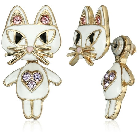Betsey Johnson Cat Front Back Earrings C80