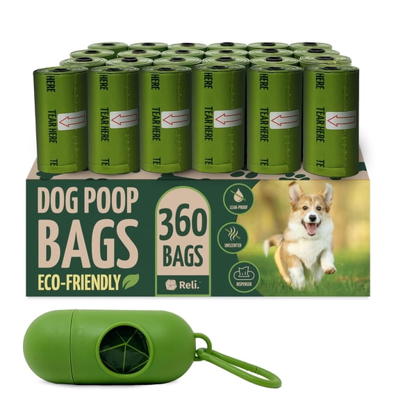 Bolsas biodegradables para excrementos de perro Reli. Con soporte, 360 unidades