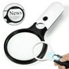 Meromore Magnifying Glass, Lighted Magnifying Glass with 3 LED, Handheld Magnifier with 3x 45x Magnification for Kids Reading