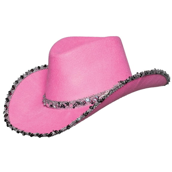 Cowboy Hat for Women and Men - Blk Western Mens Cowboy Hat Silver Brim, Suede Hats for Women, Wide Brim Cowboy Hat Halloween Costume, Cowgirl Felt Cowboy Bands