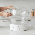 thumbnail image 2 of Classic Cuisine 2-Tier Electric Food Steamer with Timer – Vegetable Steamer and Rice Cooker, 2 of 8