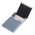 thumbnail image 1 of Étui à cigarettes tendance en cuir PU, boîte de rangement pour cartes de visite, étui organisateur, cadeaux, motif tissé bleu, 1 of 4
