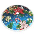 thumbnail image 3 of Faldas para árbol de Navidad de 30 pulgadas con texto "Merry Christmas", tapete para árbol de Navidad para vacaciones de invierno, falda para árbol de Navidad para decoraciones navideñas rústicas, 3 of 8