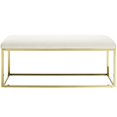 thumbnail image 3 of Modway Anticipate Velvet & Stainless Steel Bedroom Bench in Gold and Ivory, 3 of 5