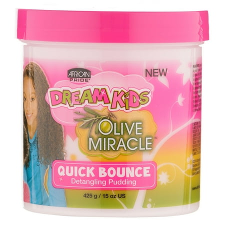 African Pride Dream Kids Olive Miracle Hair Detangling Pudding Leave In Cream - For Wavy & Curly Hair. Enriched with Olive Oil & Herbal Extracts, 15 Oz.