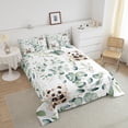 thumbnail image 4 of Cartoon Panda Twin Bedding Sets Woodland Wildlife Animal Comforter Set, Eucalyptus Leaf Bedding Comforter Sets Pink Floral Flower Duvet Insert, Jungle Bear Down Comforter Room Decor, 4 of 6