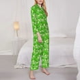 thumbnail image 3 of Salouo Green Cucumber Pattern Women's Pajamas Set Long Sleeve Button Down Sleepwear Soft Pj Lounge Sets for women 2 Piece Pjs Set with Long Pants-Medium, 3 of 7