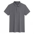 thumbnail image 2 of kpoplk Men's Short Sleeve Polo Shirt Knitted Polo Sweater Button Slim Fit Golf Polo T Shirt Grey,L, 2 of 7