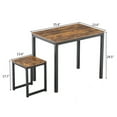 thumbnail image 3 of 3 Pieces Kitchen Table Set, Bistro Table Set with Two Stools, 35.4 x 23.6 x 29.5" Countertop Small Dining Table Sets for 2, Counter Height Bar Table for Breakfast Nook, Kitchen, Dining Room, JA1651, 3 of 9