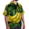 thumbnail image 2 of Banana Men's Short Sleeve Spread Collar Hawaiian Shirts, Casual Printed Button Down Summer Beach Tops, Unisex Men's Shirts, 2 of 6