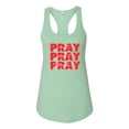 thumbnail image 2 of Wild Bobby, Pray On It Pray Over It Pray Through It Inspirational/Christian Women Racerback Tank Top, Mint, X-Large, 2 of 6