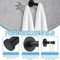 thumbnail image 3 of Uxcell 4 Pcs Stainless Steel Bathroom Towel Hooks, 2.9x0.7 Inch Heavy Duty Robe Coat Hooks Round Wall Mounted Hook with Screws for Bedroom Kitchen Closet Cabinet, Black, 3 of 7