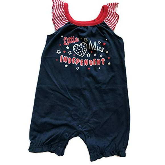Way To Celebrate Baby Girls Little Miss Independent Romper (0-3 Months) Blue