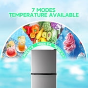 TACOOL 5.0 Cu.ft Small Refrigerator Mini Fridge for Bedroom Drink Holder Large Capacity Suit for Home, Apartment, Office SILVER