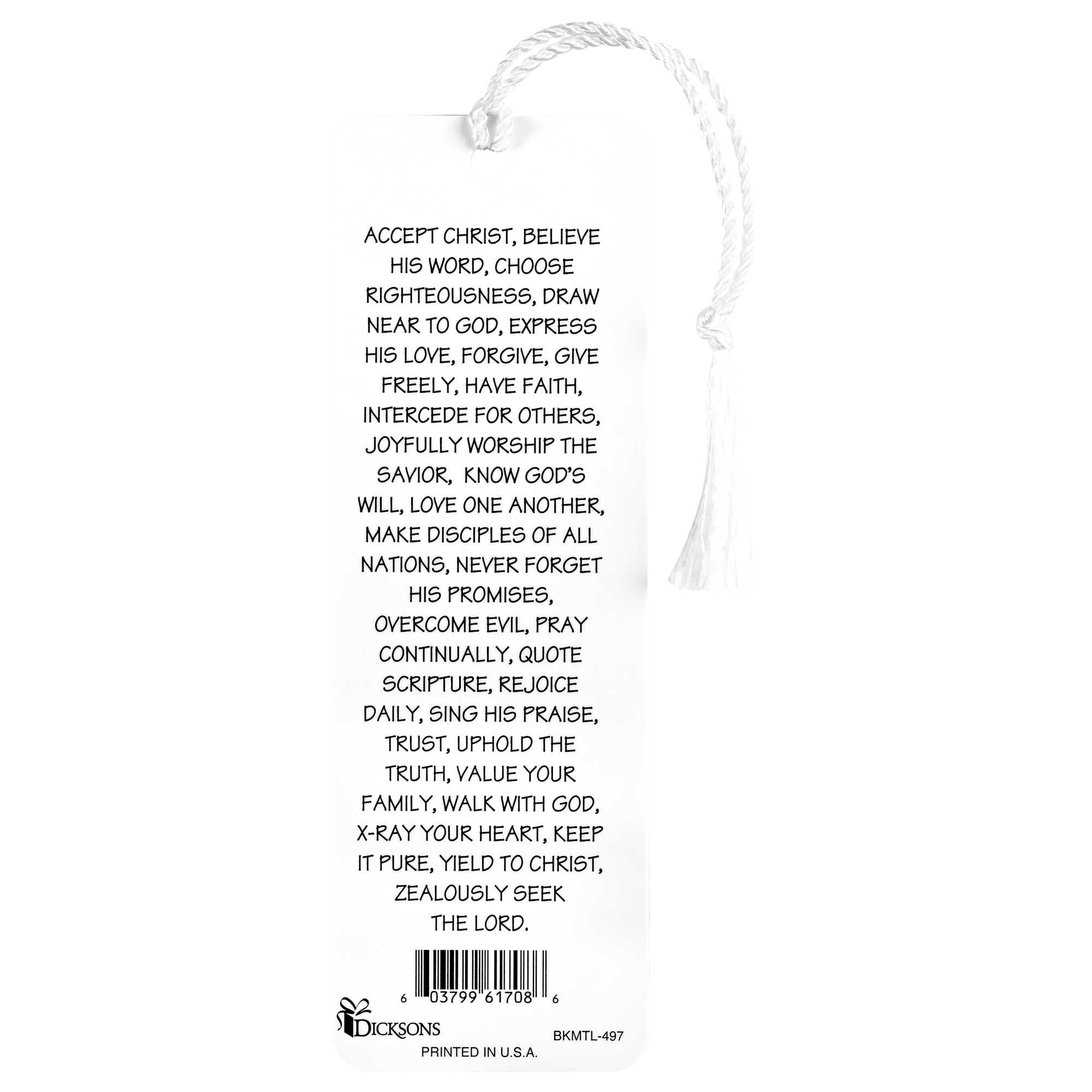 Dicksons BKMTL-497 Abc's of Christianity White and Pink 2 x 6 Paper and Tassel Encouraging Tassel Bookmark, Pack of 12