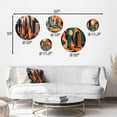 thumbnail image 4 of Designart "Vibrant and Colorful Urban Skyline I" City Art Deco Metal Wall Art Set of 5 Piece, 4 of 5