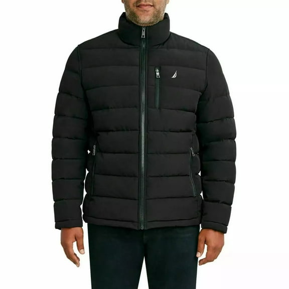 Nautica Men’s Quilted Puffer Jacket (Black, L)
