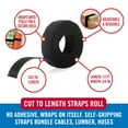 thumbnail image 3 of VELCRO Brand ONE-WRAP® Heavy Duty Roll – Reusable Fasteners for Keeping Cords and Cables Tidy – Cut-to-Length Roll, 12ft x 3/4in, Black, 3 of 9