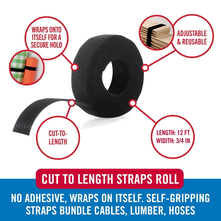 Velcro Brand ONE-WRAP Heavy Duty Cable Ties, 12ft Roll photo 2