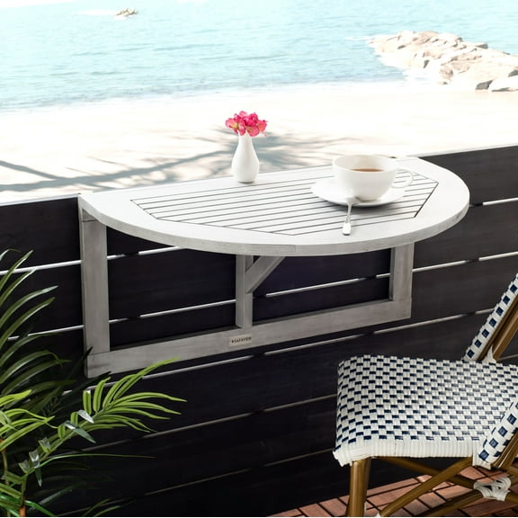 SAFAVIEH Outdoor Collection Owens Balcony Hanging Half Table Grey Wash